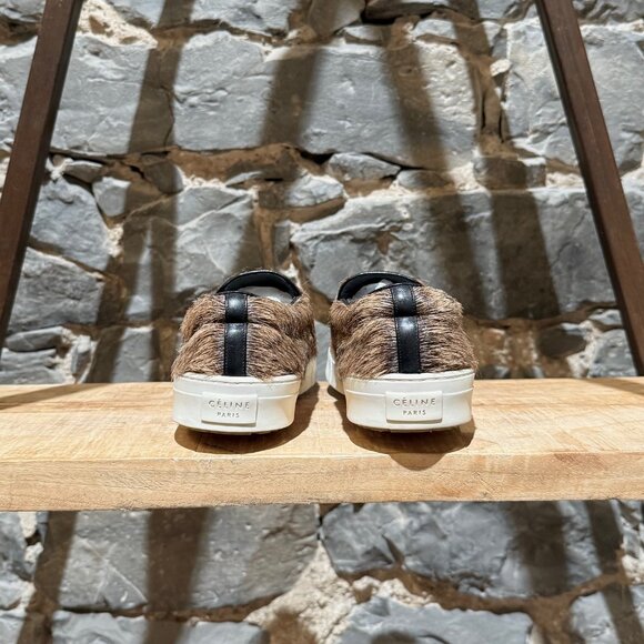 Céline 2015 Brown Goat Hair Fur Slip-on Sneakers - Picture 4 of 11